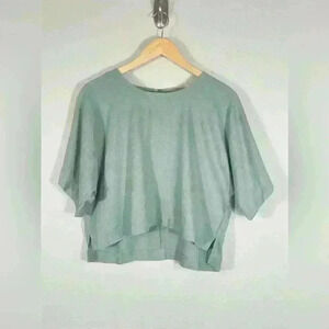 DKNY Pure Linen Cropped Shirt Green women’s Size Large